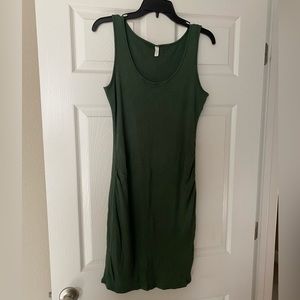 PinkBlush Olive Green Sleeveless Ribbed Fitted Maternity Dress